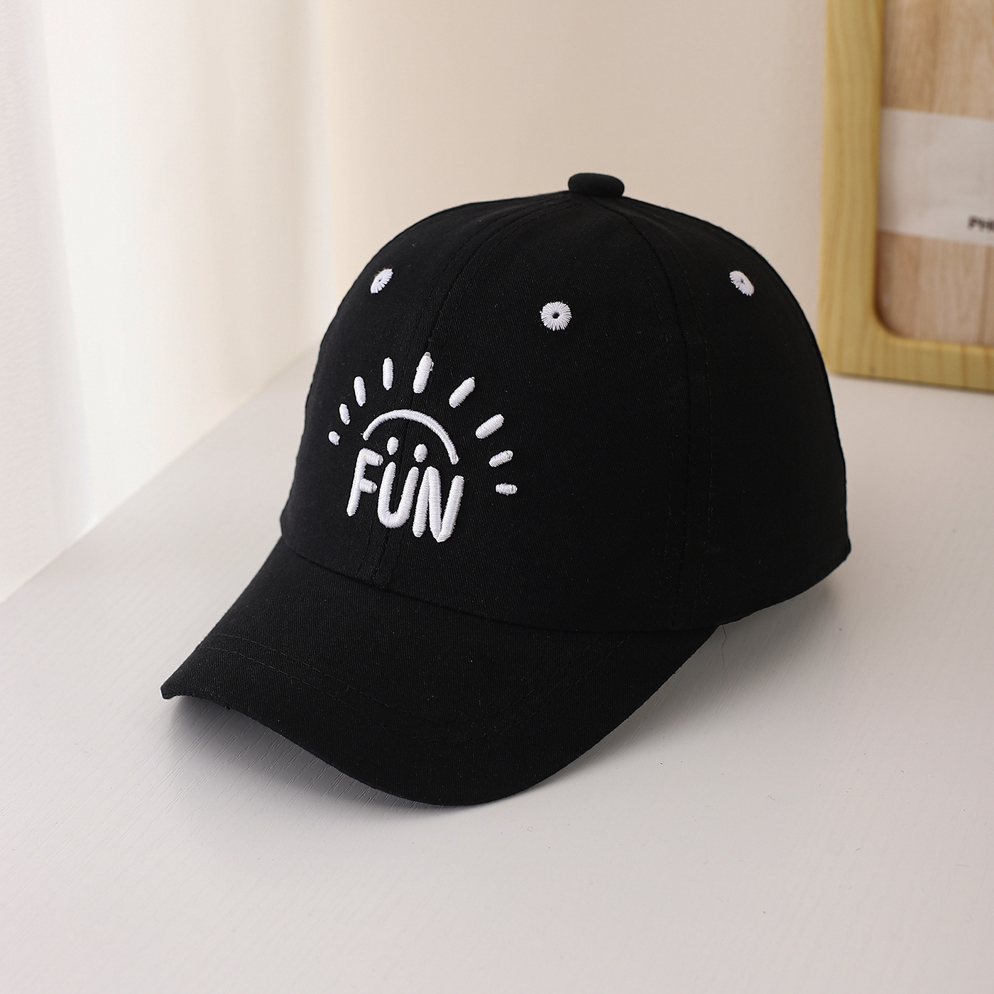 Children's Single-color Three-dimensional Letter Sun Embroidery Adjustable Simple Casual…