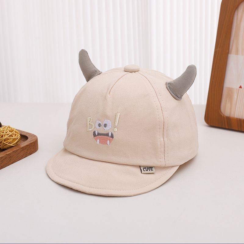 Summer Baby 3D Horned Monster Boo Monster Cute Expression Embroidered Soft Cute Kids'…