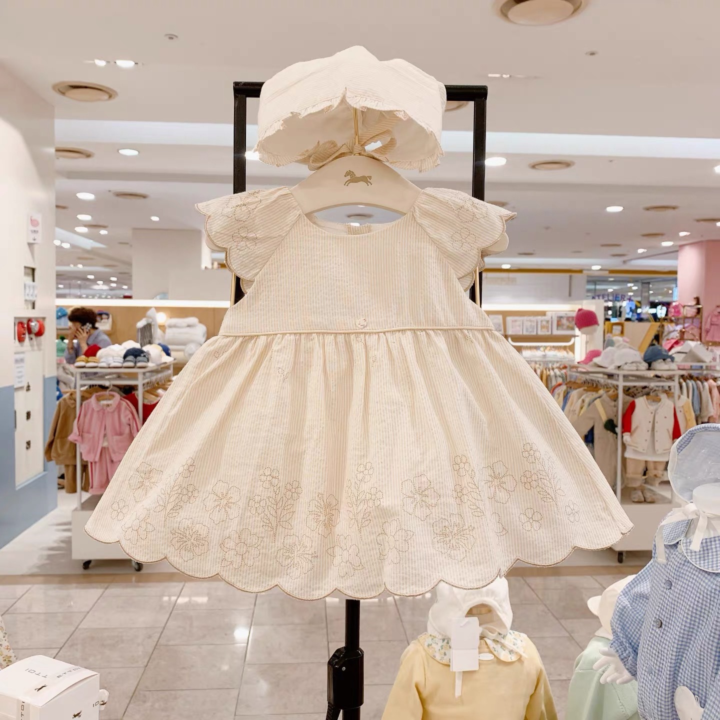 Summer Korean-style Romper Dress With Hood For Girls