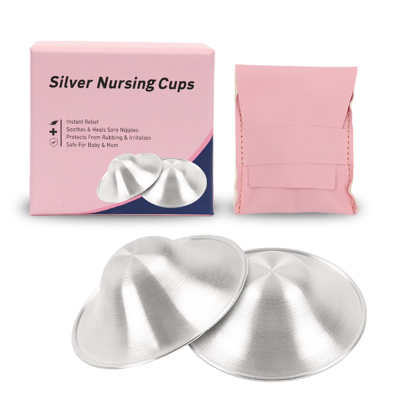 Silver Nipple Protectors Nursing Cups For Breastfeeding Pain Relief Reusable…