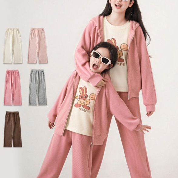 Sports-style Casual Windproof Jogger Pants For Parents And Kids