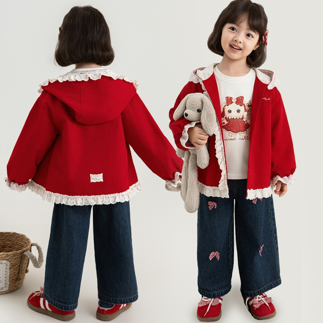 Girls' Puff-sleeve Jacket Teen Outerwear