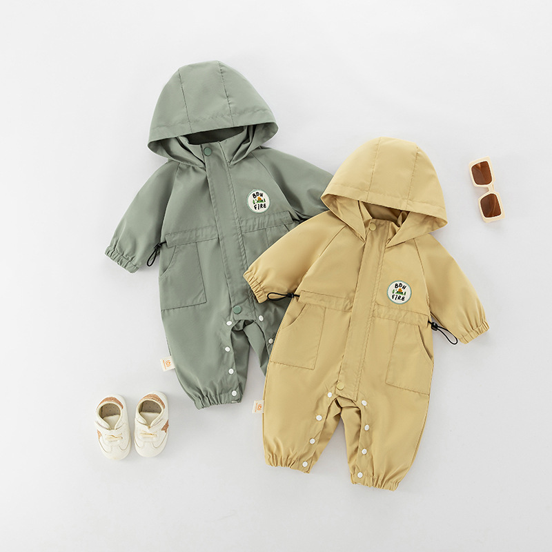 Autumn Workwear-style Waist-cinched Baby Romper