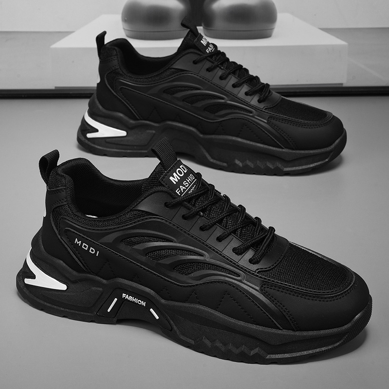 Men Lightweight Breathable Chunky Height Increasing Dad Sneakers, Student Casual Footwear