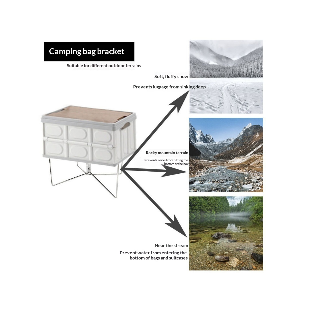Outdoor Camping Luggage Stand Stainless Steel Folding Rack, Universal Anti-slip And…