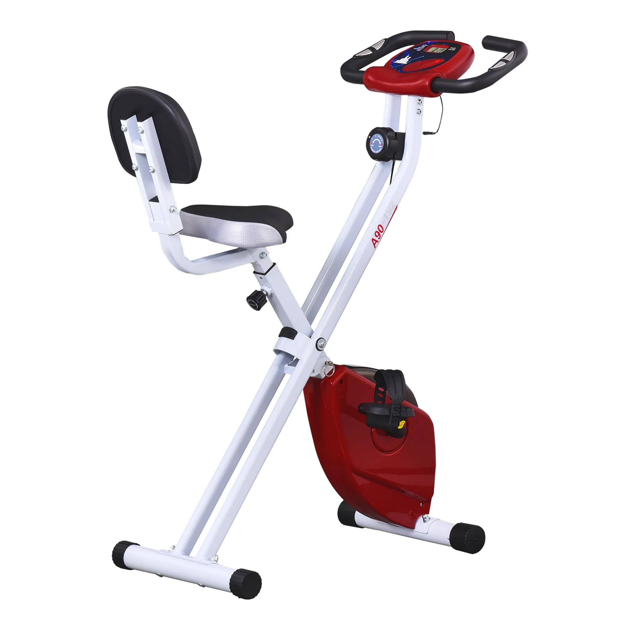 Foldable Indoor Stationary Bike with 8 Levels of Magnetic Resistance, Exercise Bike for…