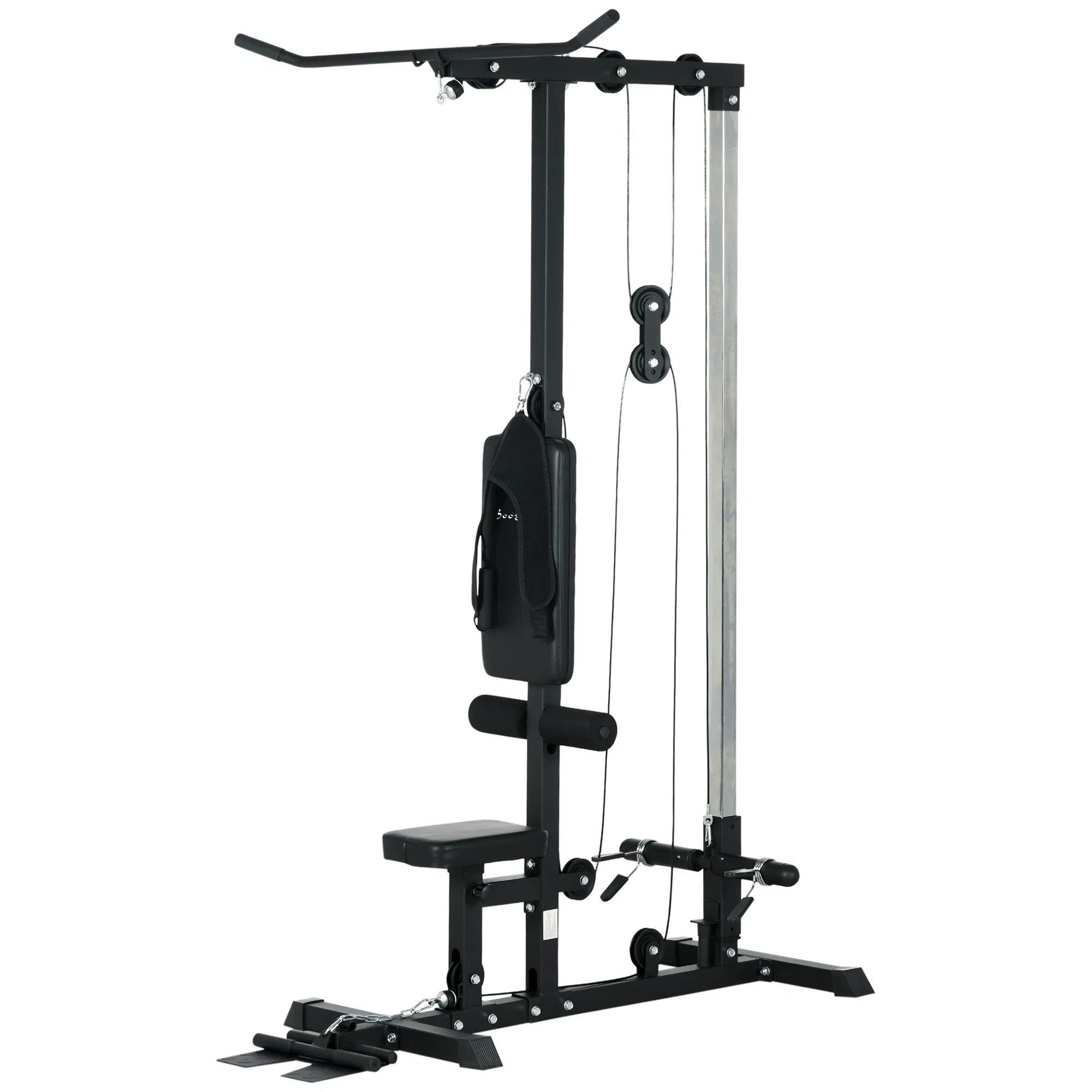Lat Pull Down Machine, High / Low Pulley Machine with Adjustable Seat and Flip-Up…