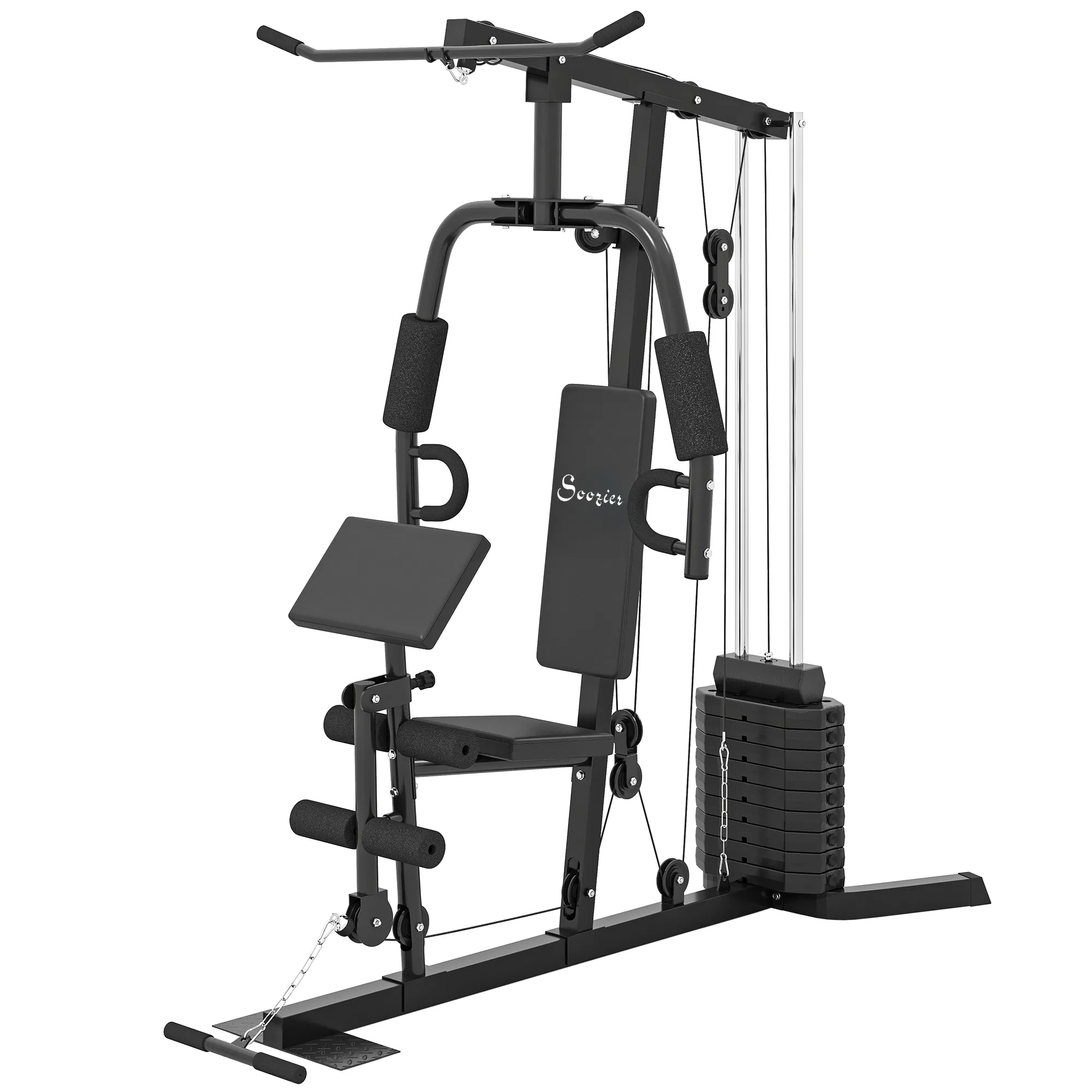 Multi-Exercise Home Gym Station with 99lbs Weight Stack, for Full Body Workout