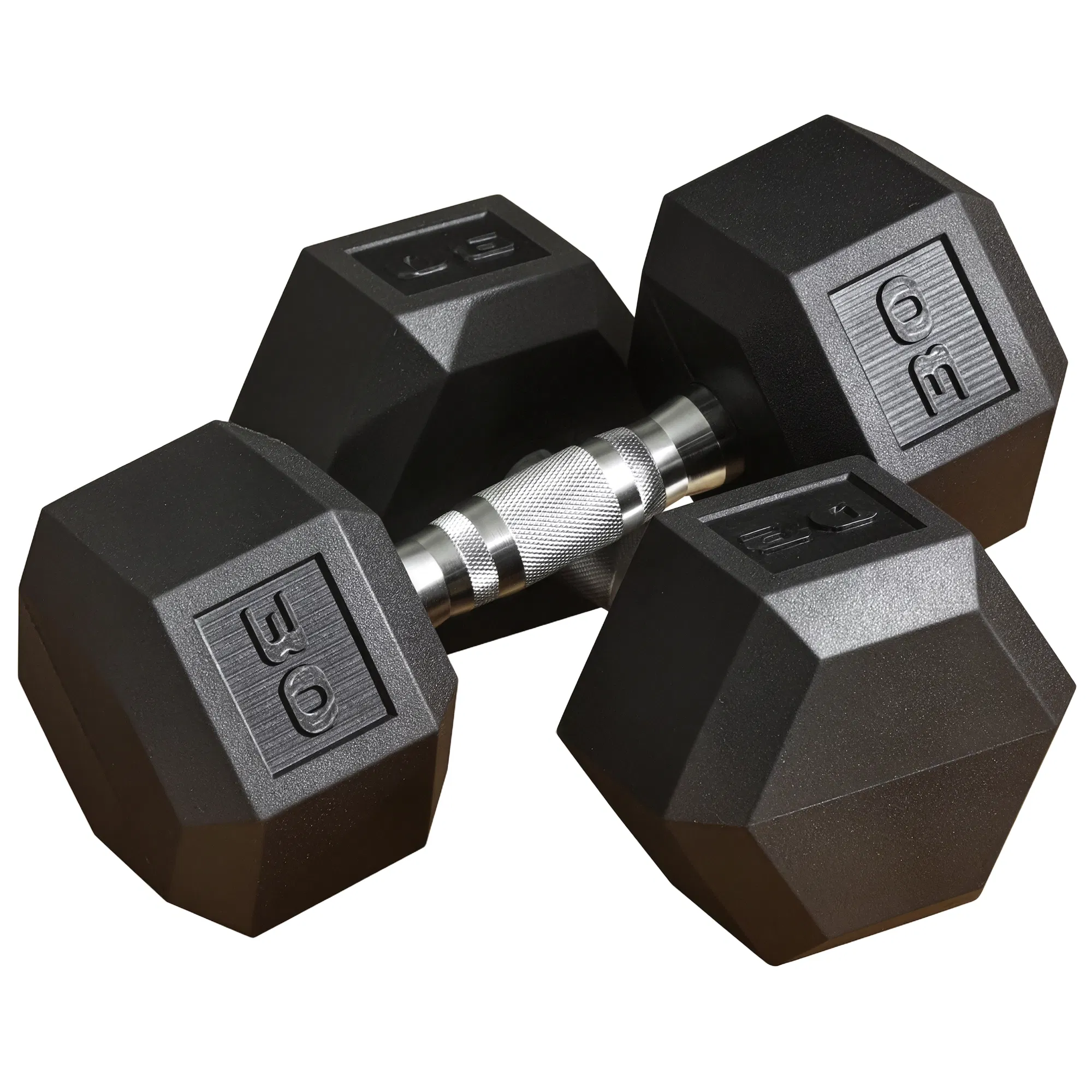 Rubber Dumbbells Weight Set, Total 60lbs 30lbs Each Dumbbell Hand Weight for Body Fitness…