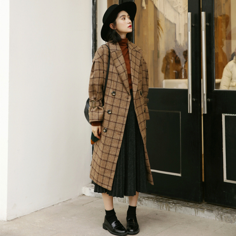 Wool Coat For Students Below-the-knee Length