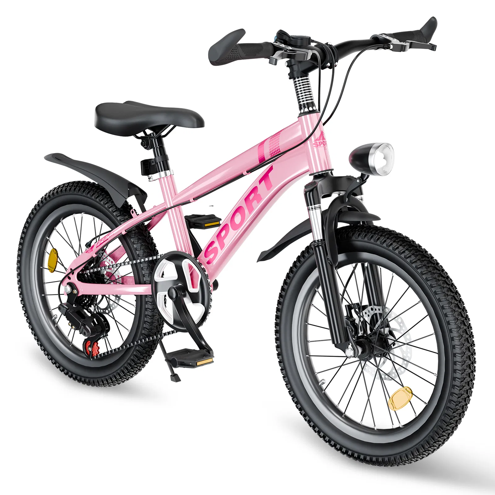 24 Inch Kids Mountain Bike for Boys & Girls Ages 7-12 – 7-Speed Gears, Dual Disc Brakes…