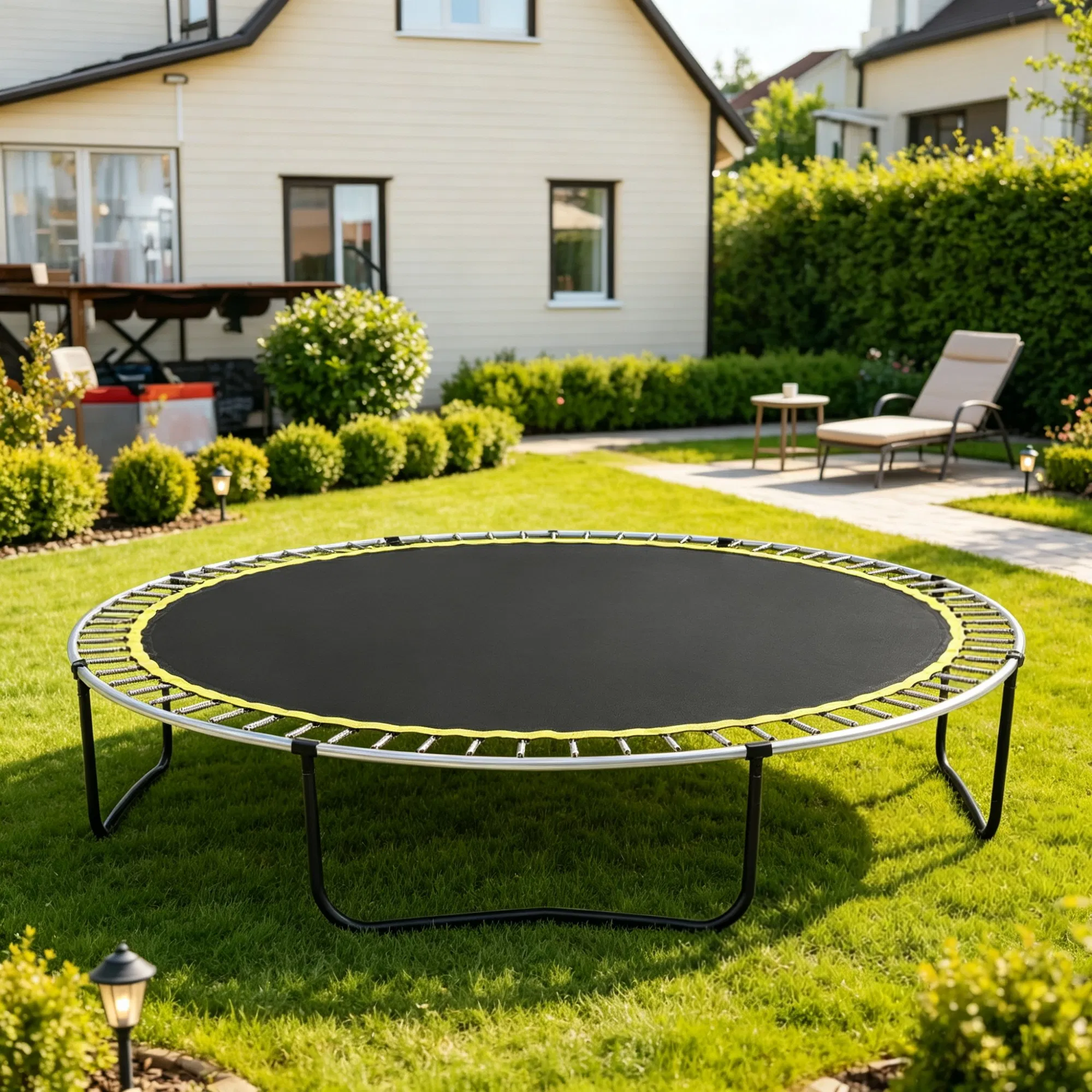 12ft Round Replacement Trampoline Mat, UV-Resistant Jumping Pad with V-Rings & Spring…