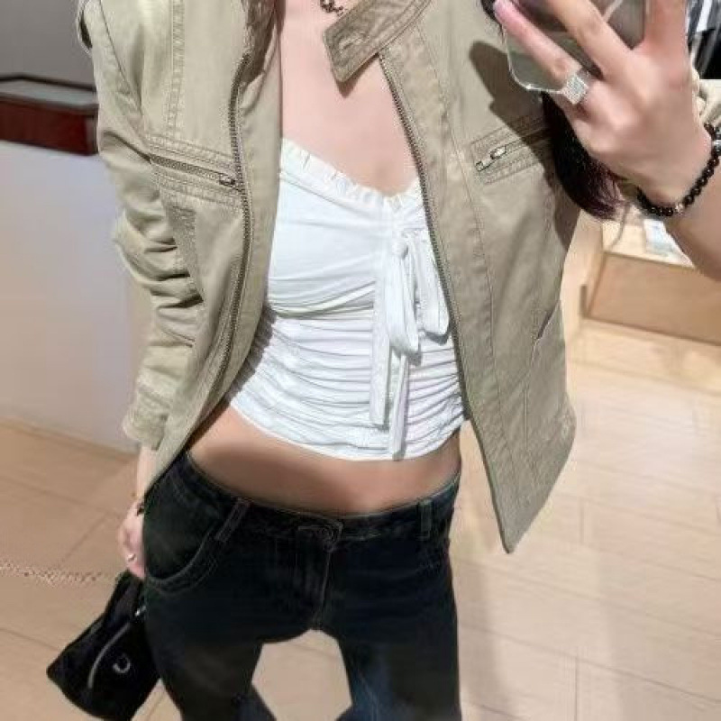 Women's American-style Stand-collar Short Jacket