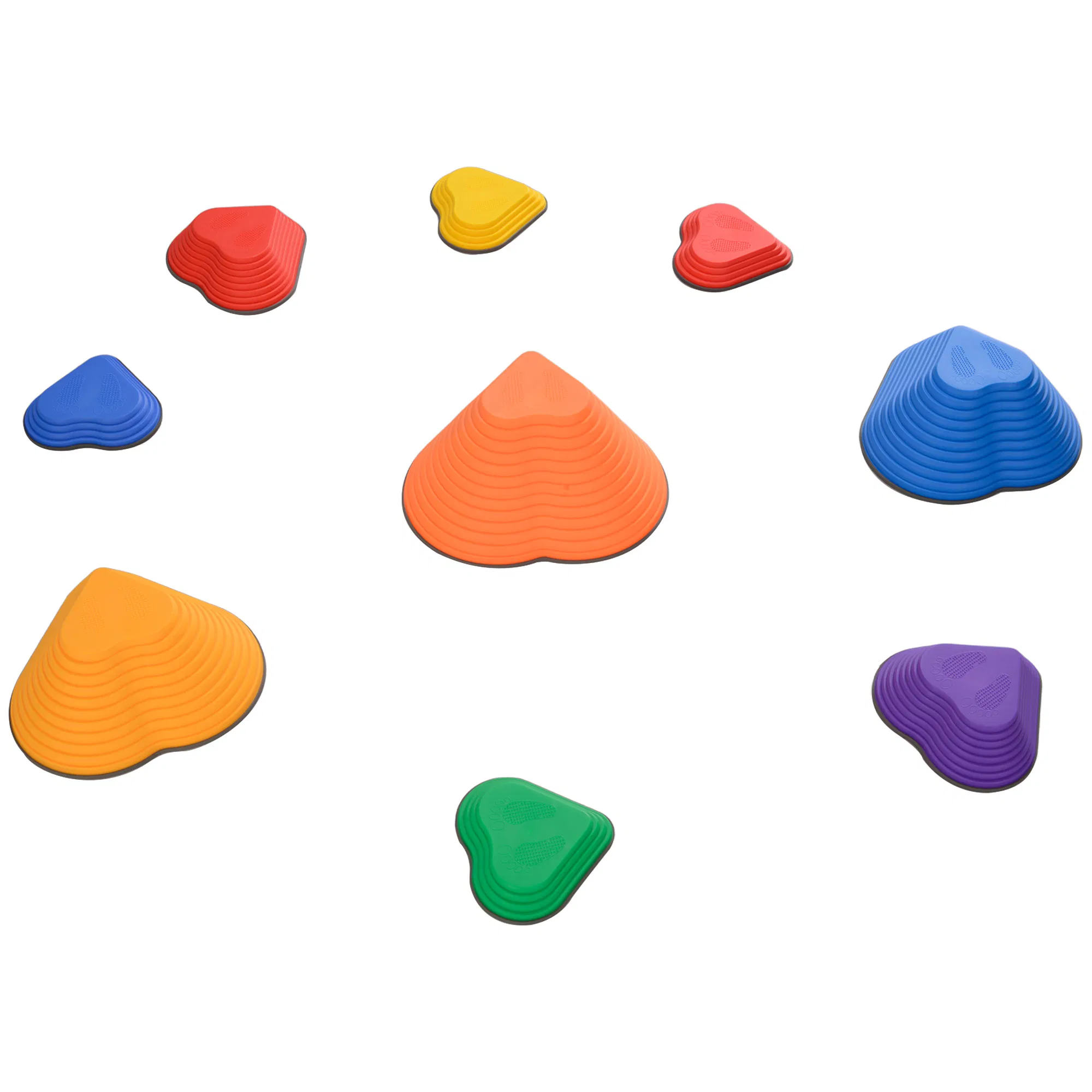 9-Pack Non-Slip Stackable Kids Stepping Stones, Heart-Shaped