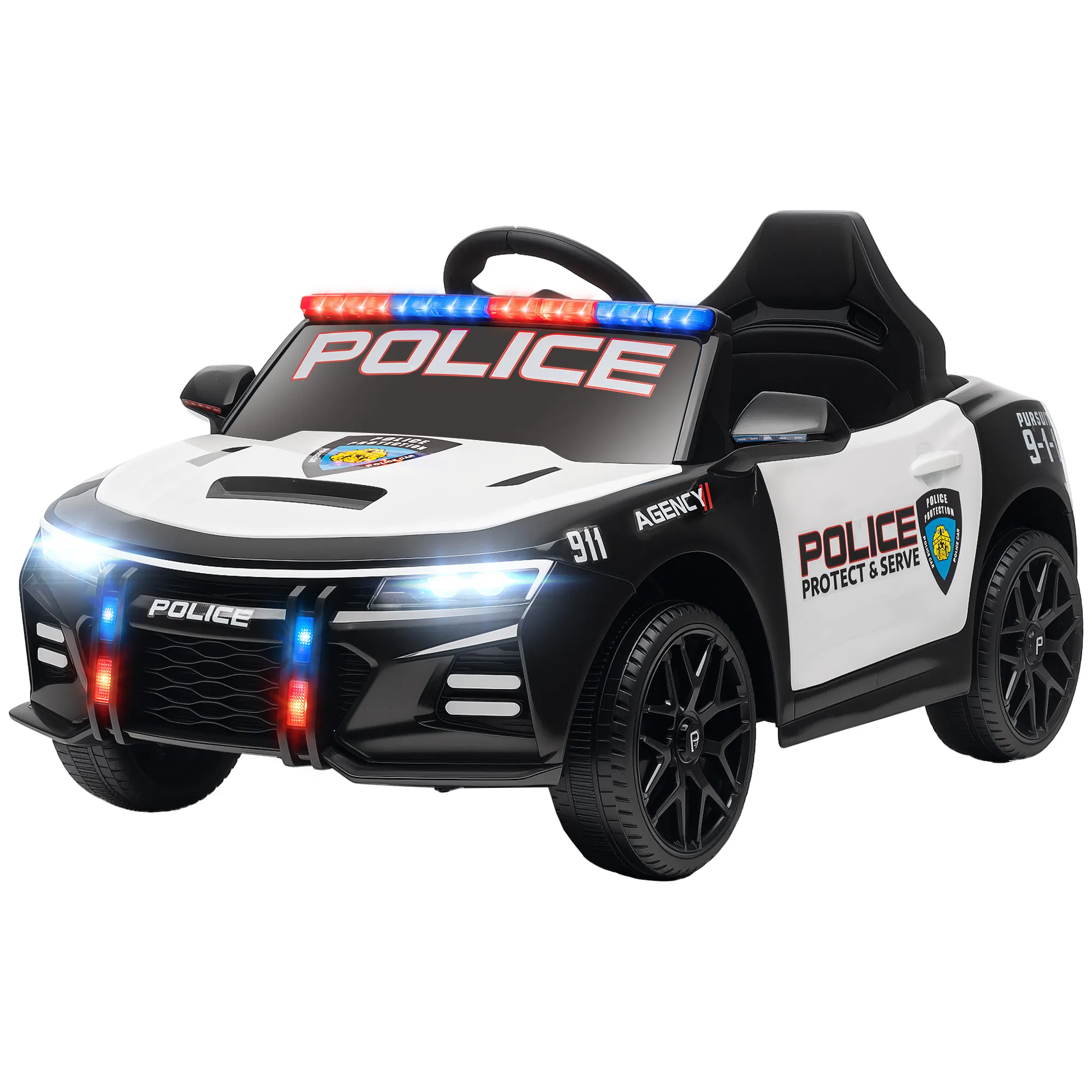 Kids Electric Ride on Police Car with Remote Control, Sirens, Flashing Lights, Music…