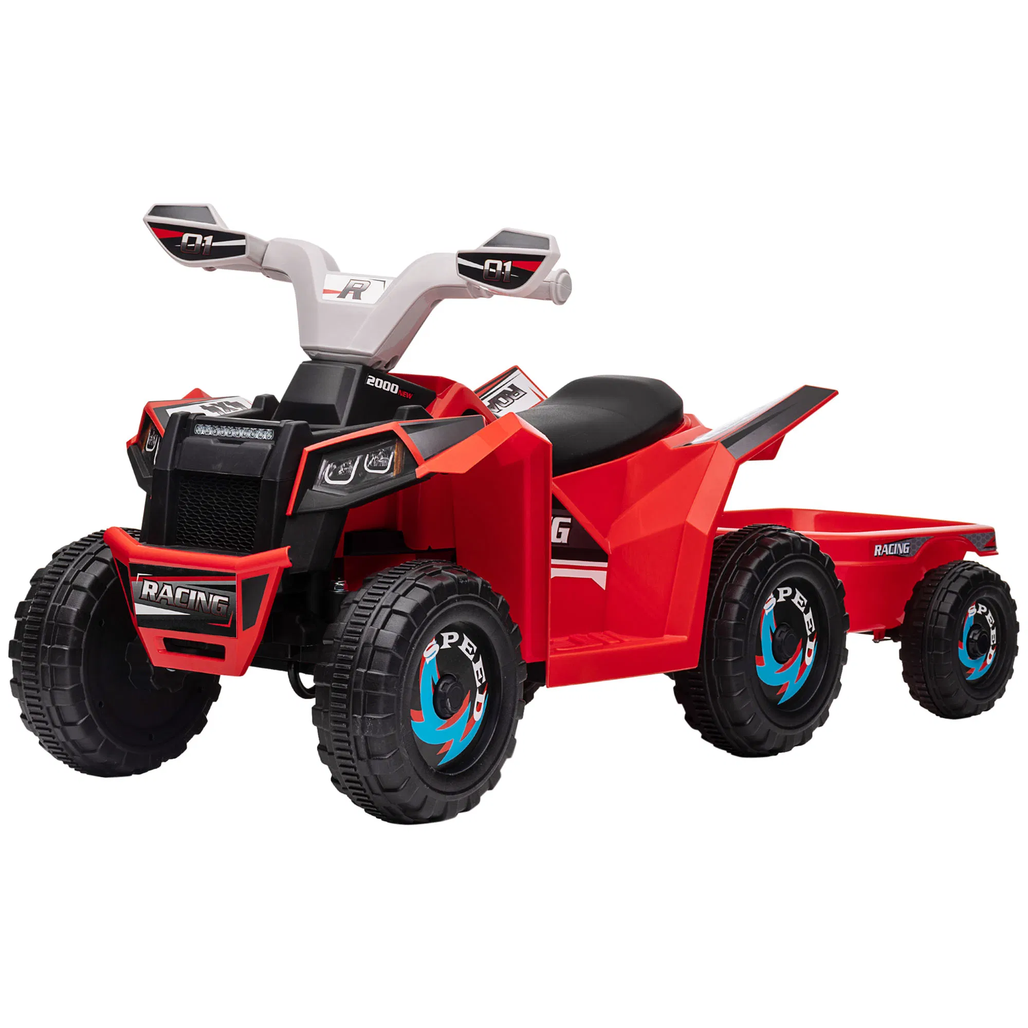 6V Electric Toy Car with Back Trailer, Forward Backward, Wear-Resistant Wheels for Ages…