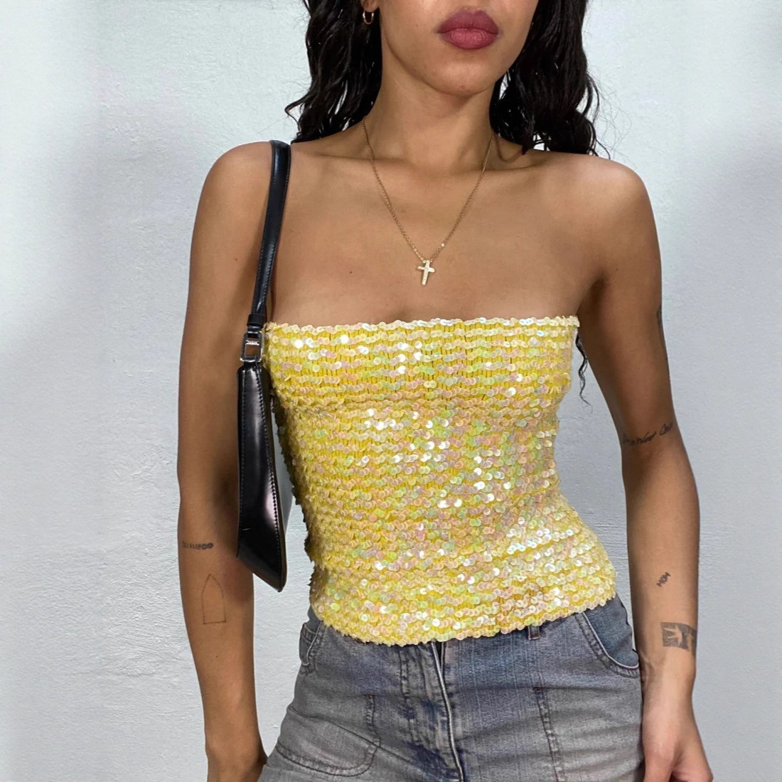 Fashionable Beaded Deep-V Vest For Women