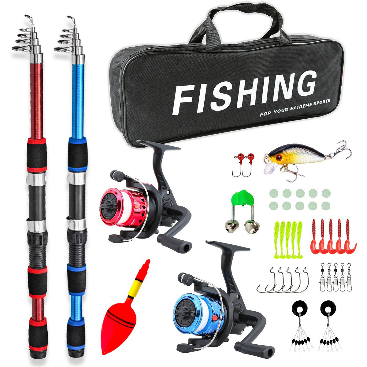 Children's Parent-child Fishing Rod Set Suit Double Slight Road Sub-rod Suit Telescopic…