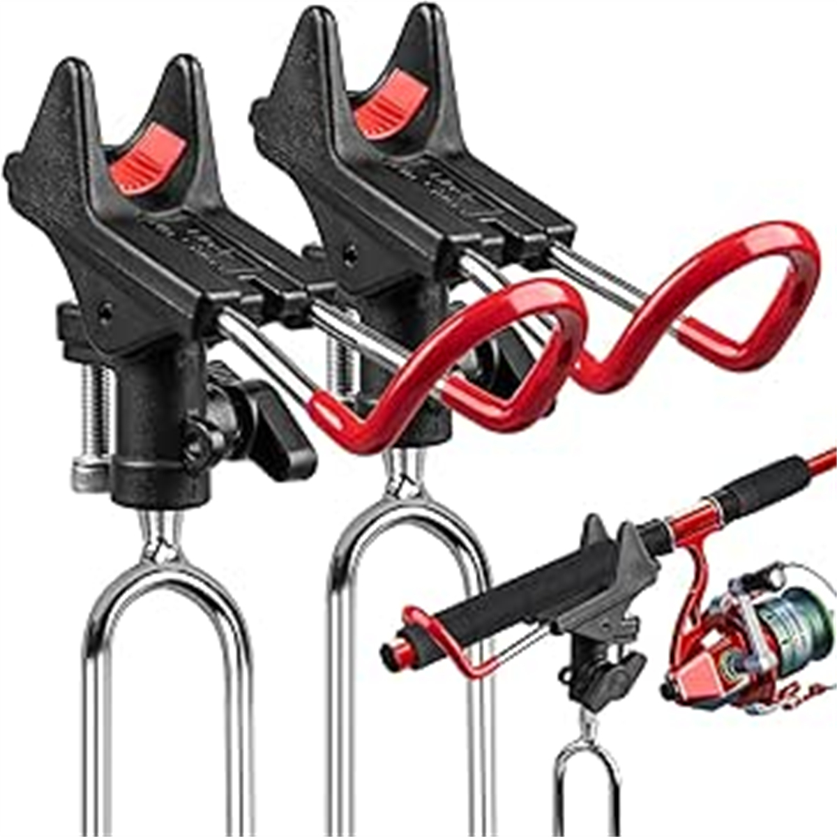2 Fishing Rod Holders With Universal Joints For Floor Mounting—Party Accessories Set