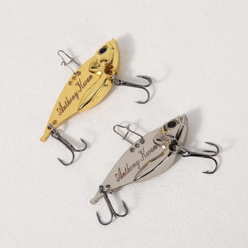 Personalized Engraved Fishhook Fishing Lure Pendant