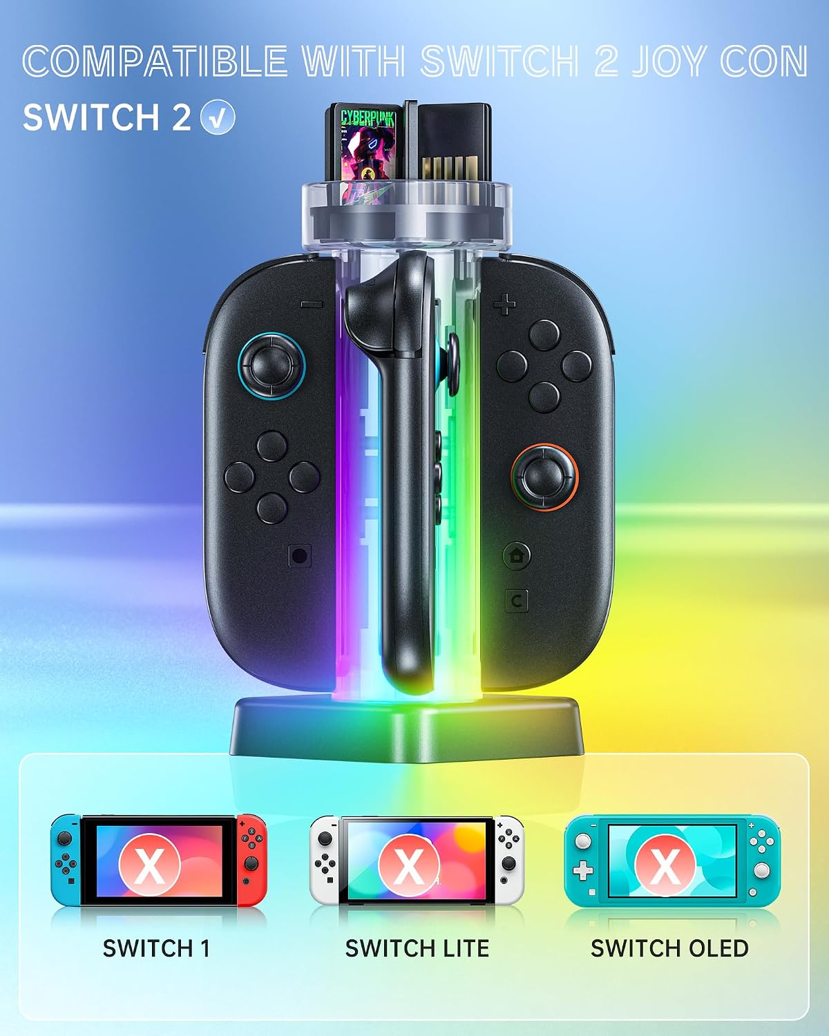 Charging Dock For S Witch 2 Controller, JoyCon Charging Station With Lamppost LED…
