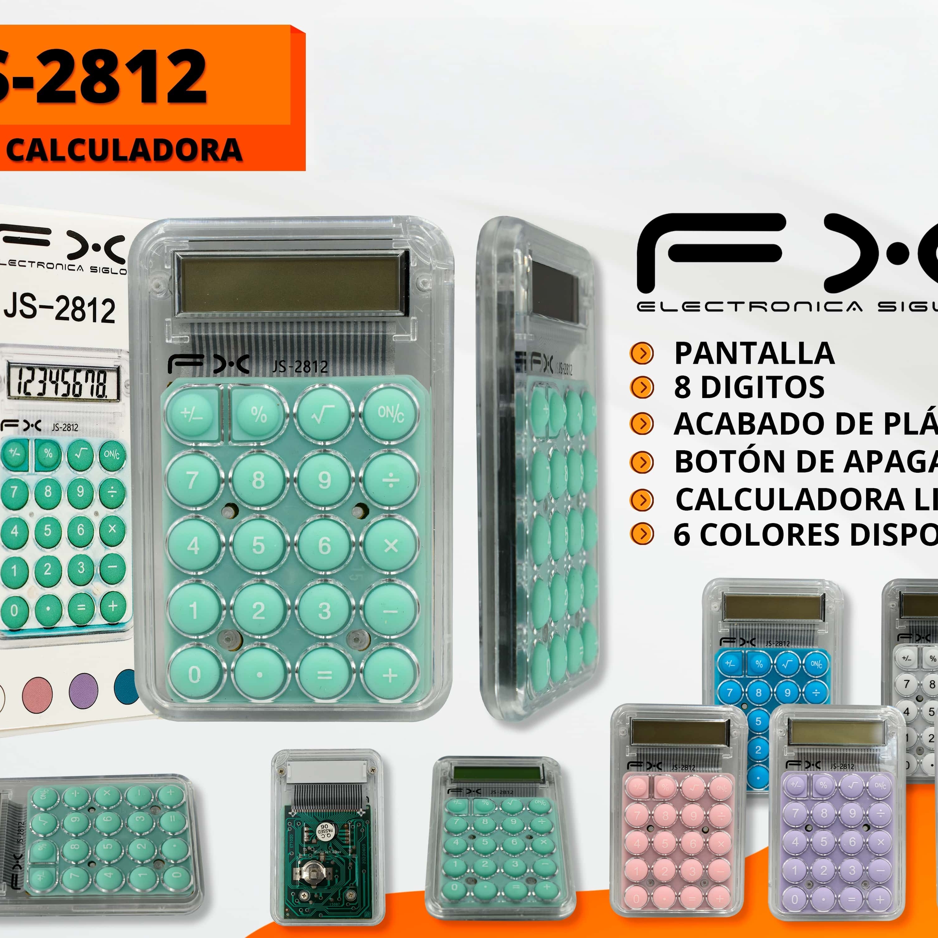 Purple Transparent Shell 8-digit Electronic Calculator - Ideal For Students, Office, And…