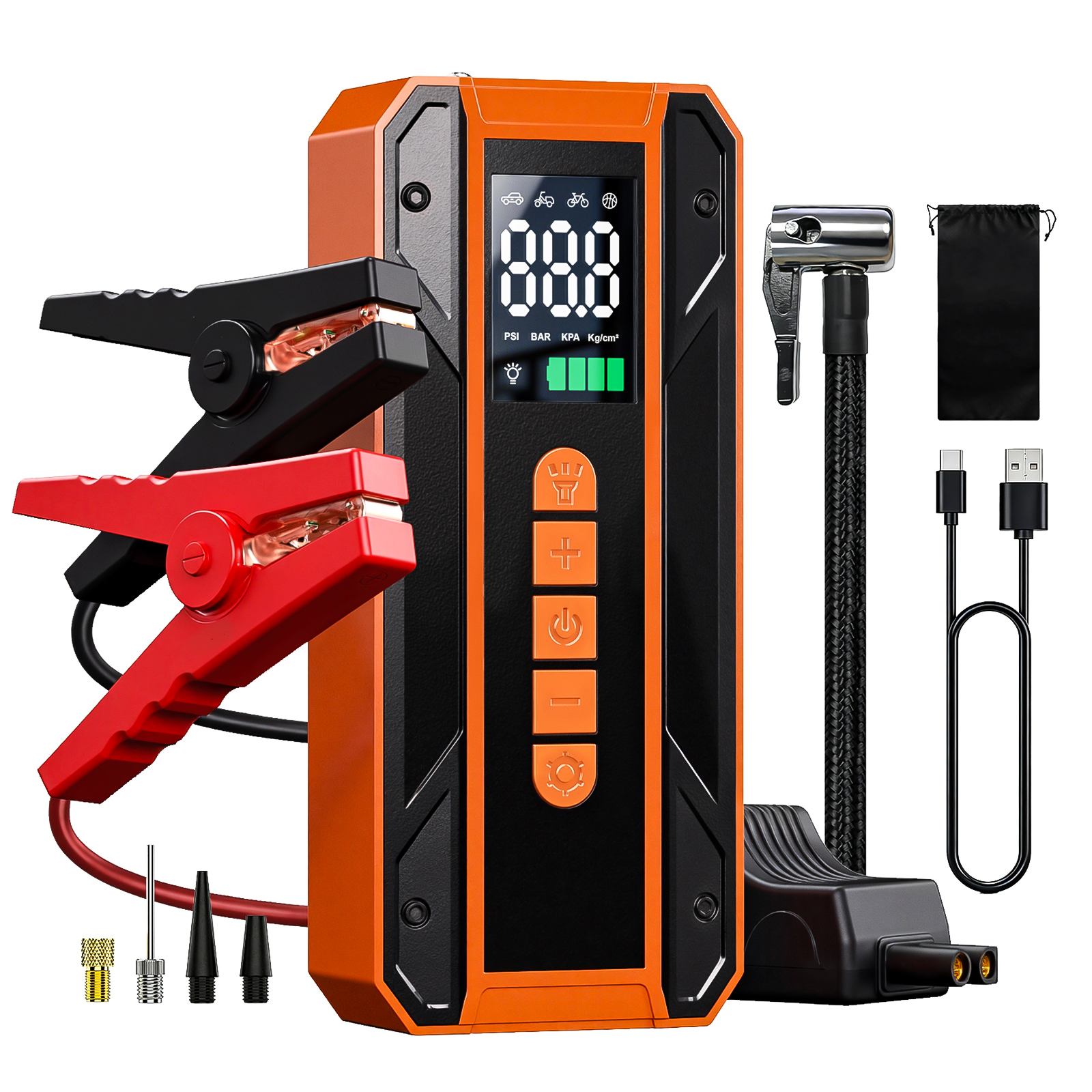 Air Pump Car Jumper Starter Portable Battery Pack With 150PSI Tire Inflator, 12V Jumper…