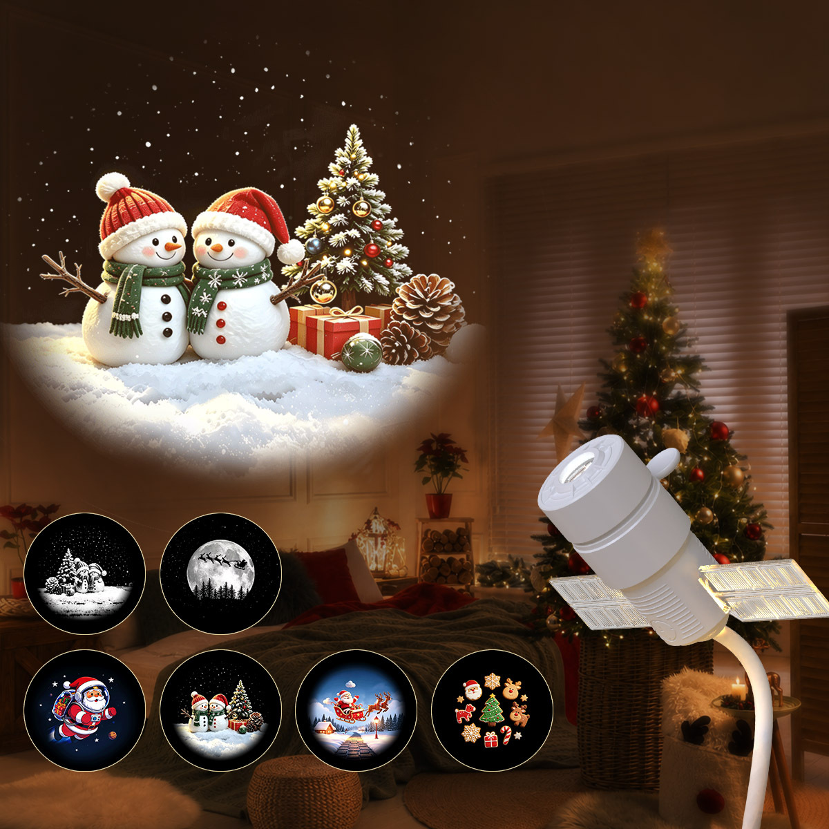 Christmas Projector Lights, USB Plug-in Starry Sky Night Light With 16 Projection Films…