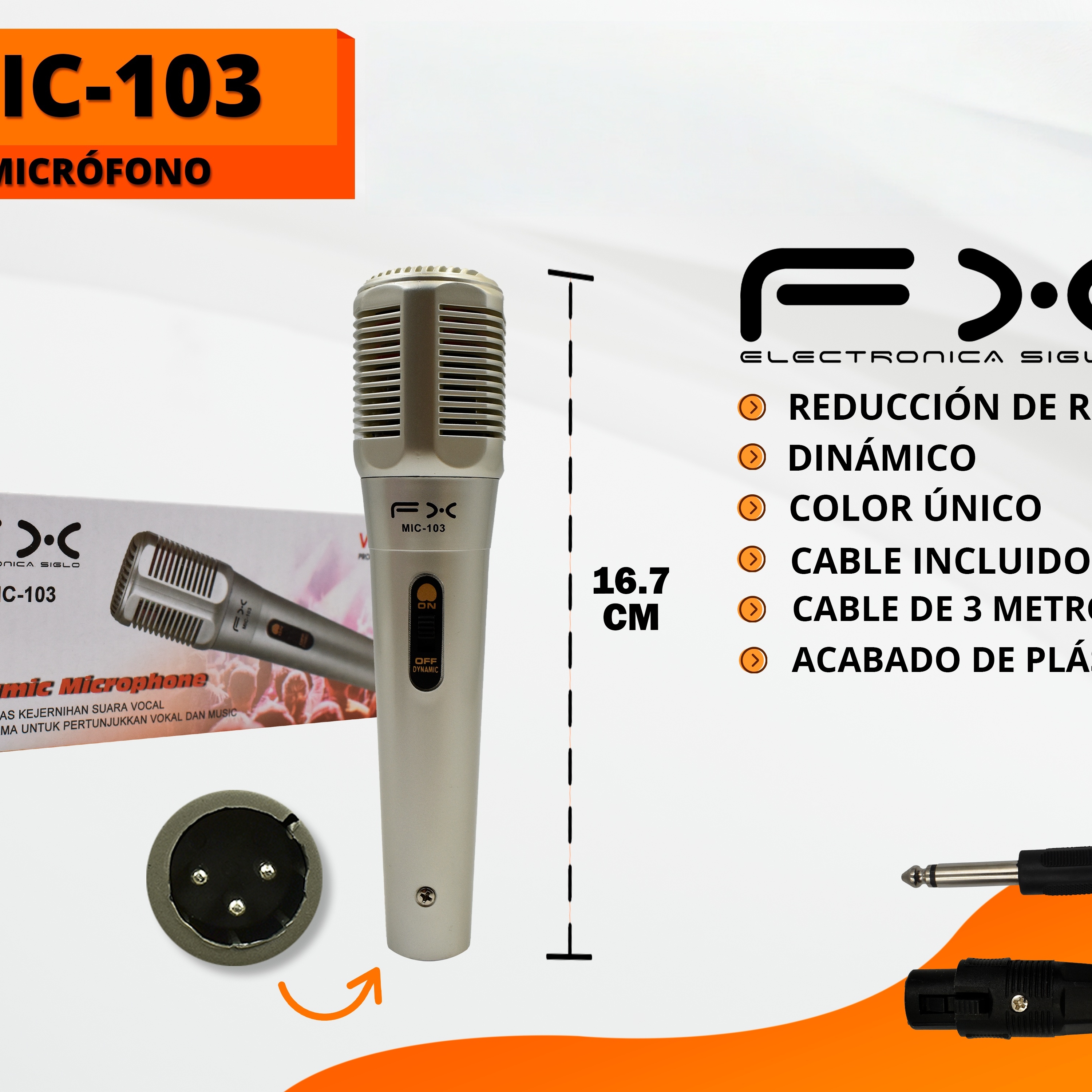 Dynamic Noise-canceling Microphone 3m Wired Microphone With Cable