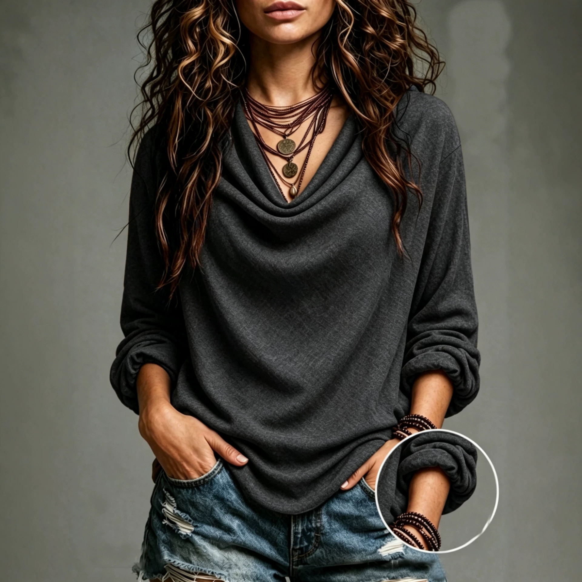 Women's Long-sleeve Turtleneck Top