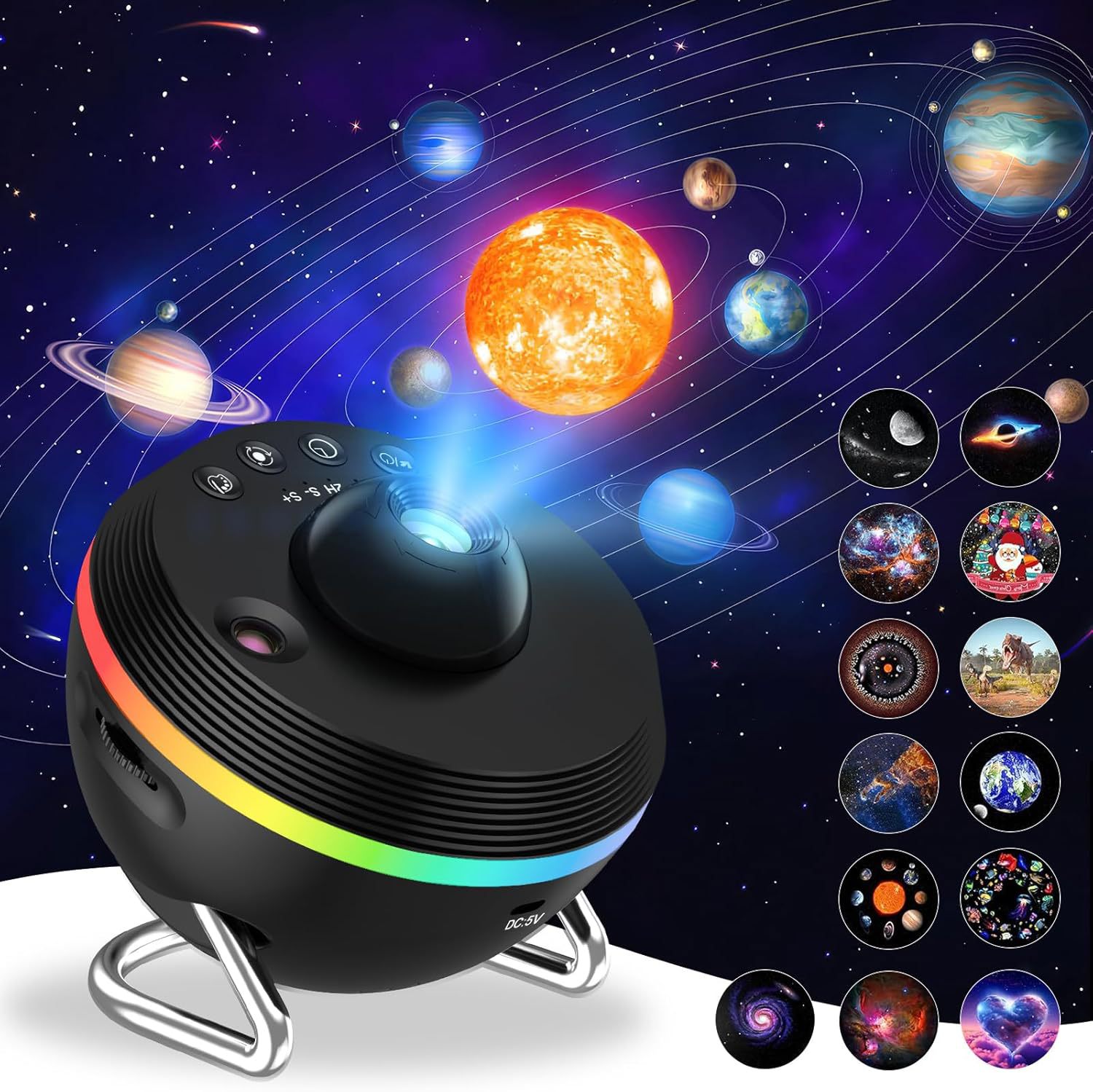 13-in-1 Ultra Clear Galaxy Projector Lamp Rotary Space Ball Planetarium Projector Lights