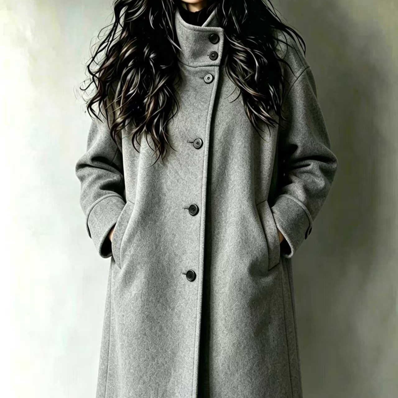 Women's Mid-length Double-faced Wool Coat