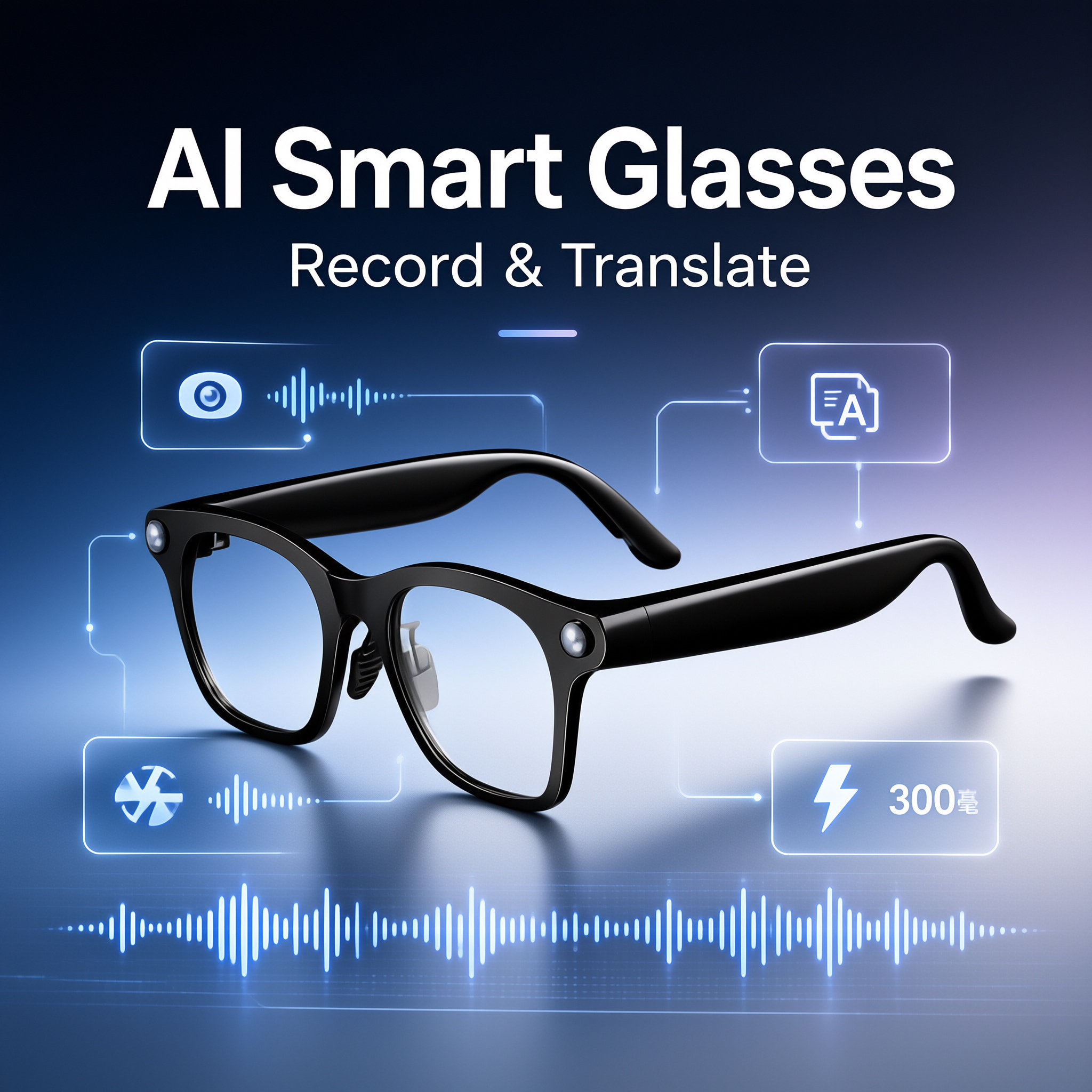 AI Smart Glasses With Camera HD Video RecordingAudio To Text Transcription Multimedia…