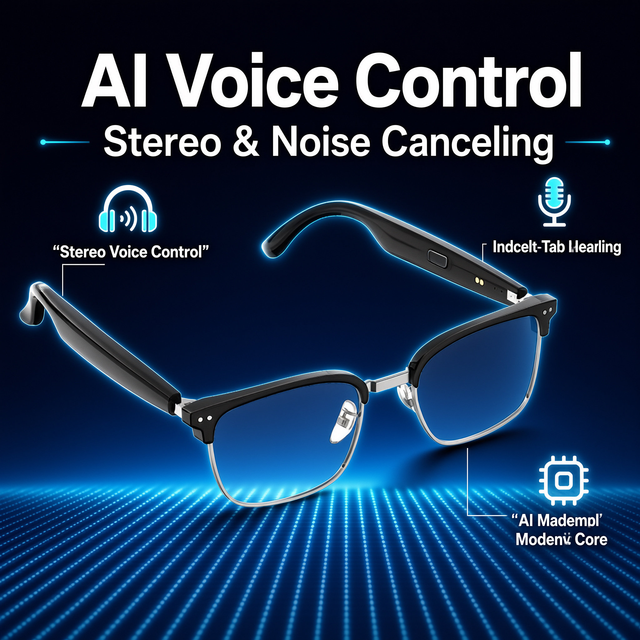 Smart AI Bluetooth Sunglasses Open Ear Audio, Polarized Sun Protection Glasses For…
