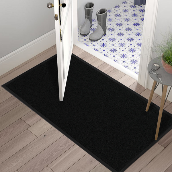 1-Pack Black PVC Composite Commercial Entrance Mat, 90x150x1.2cm, Extra-Long & Thick…