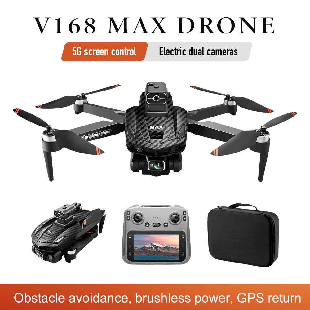 V168Pro Max Drone 8K HD, 4.5-inch Screen, With GPS Positioning Function, And Carbon Fiber…