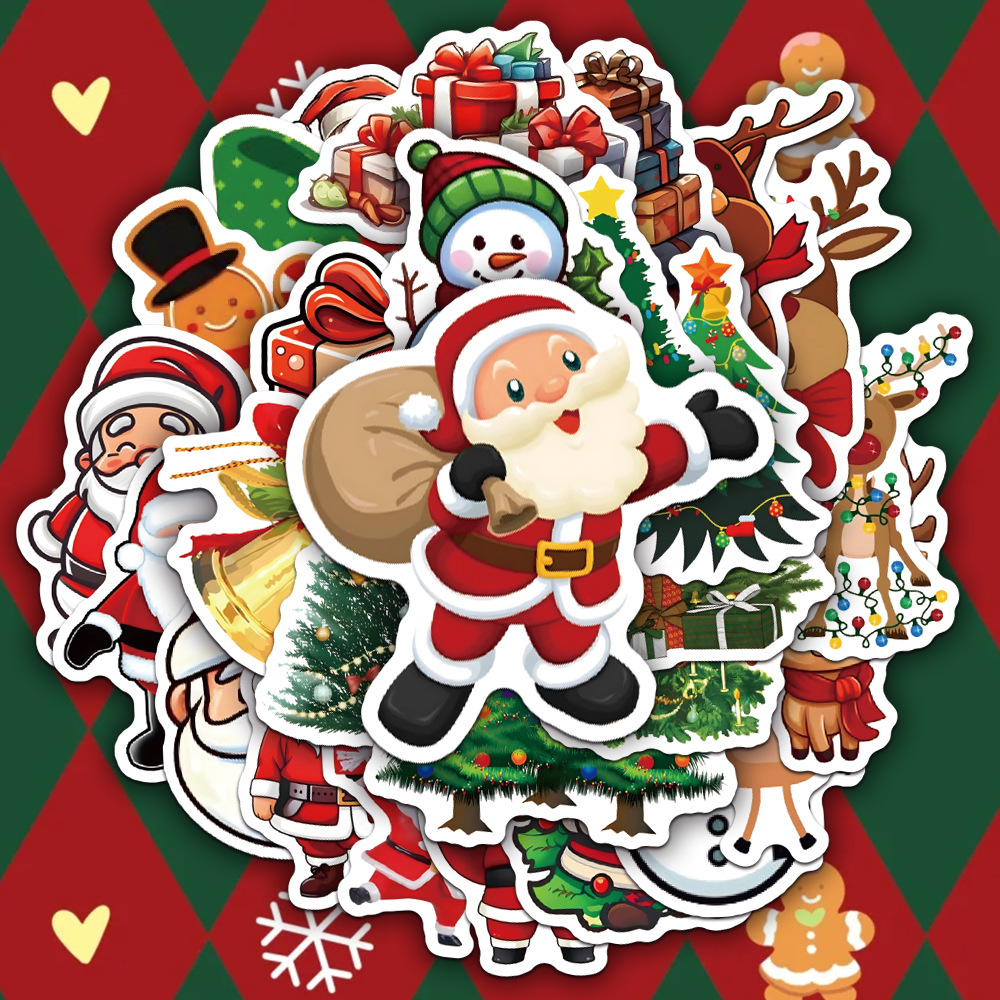 Santa Claus Stationery Scooter Notebook Waterproof Stickers