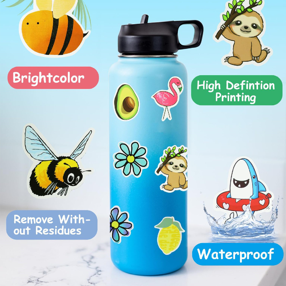 200-Pack Style Stickers DIY Decorative Luggage Notebook Waterproof Label