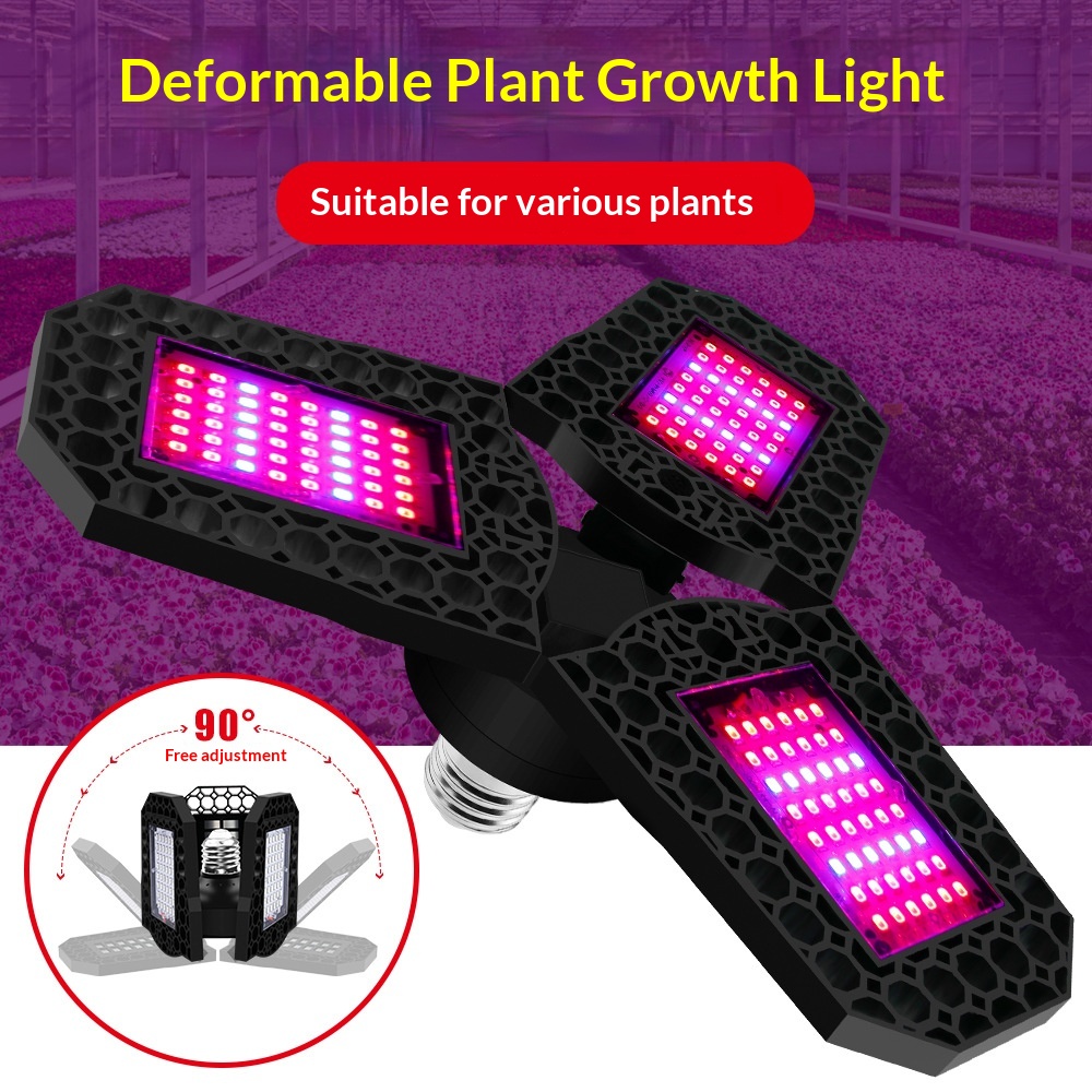 Red And Blue Spectrum Tri-Fold Plant Grow Light