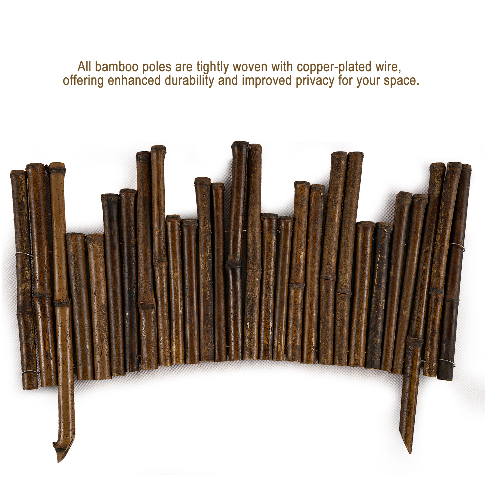 Garden Natural Bamboo Fence Lawn Edging 15.8inH X 24inL, Garden Border Fence, Decorative…