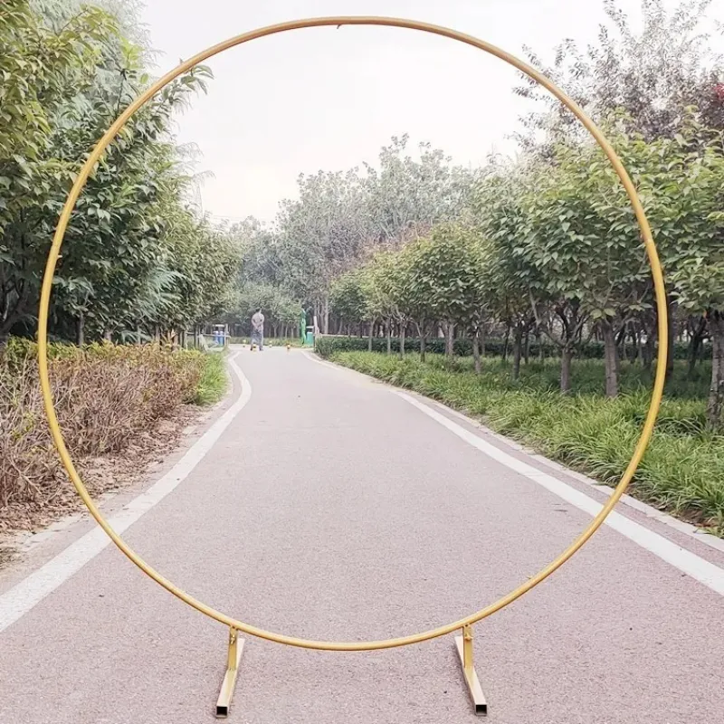 7.2FT Round Gold Balloon Arch Frame - Reusable Metal Circle Stand for Wedding Backdrop…