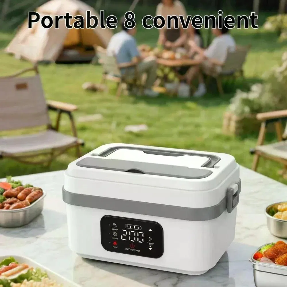 Cordless Portable Electric Heating Lunch Box Rechargeable Self-Heating 4x4000mAh Wireless…
