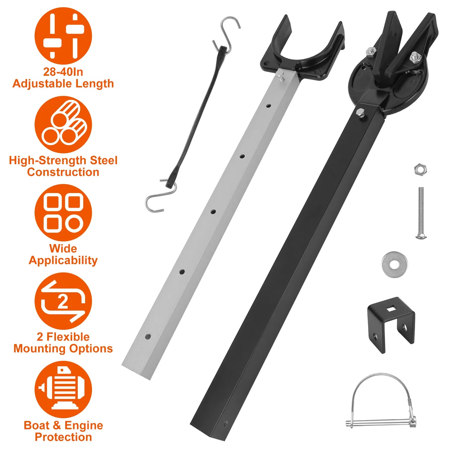 Heavy Duty Boat Transom Saver, 28-40in Adjustable Outboard Motor Support…