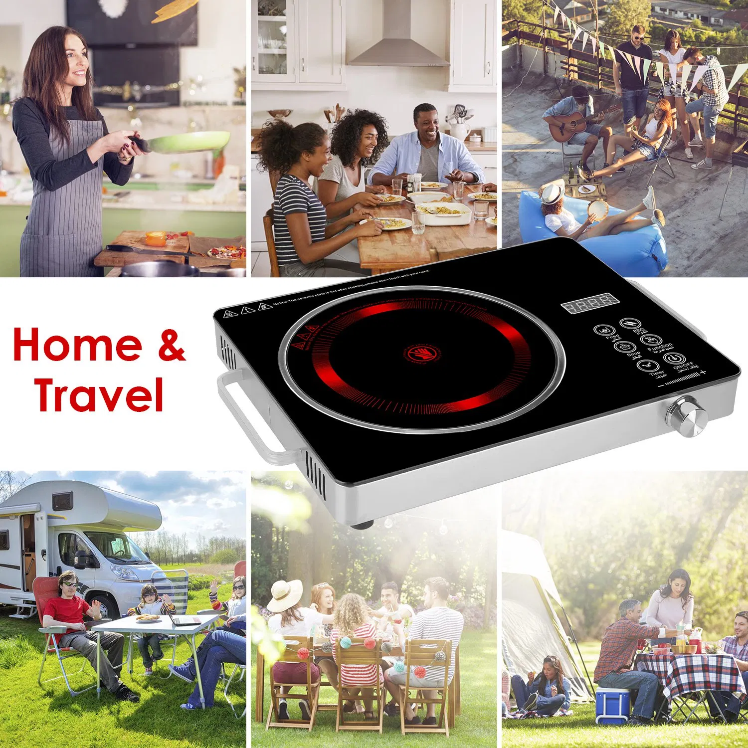 Portable Electric Single Burner Cooktop 3500W 110V, Heat-Resistant Glass Surface (Easy to…