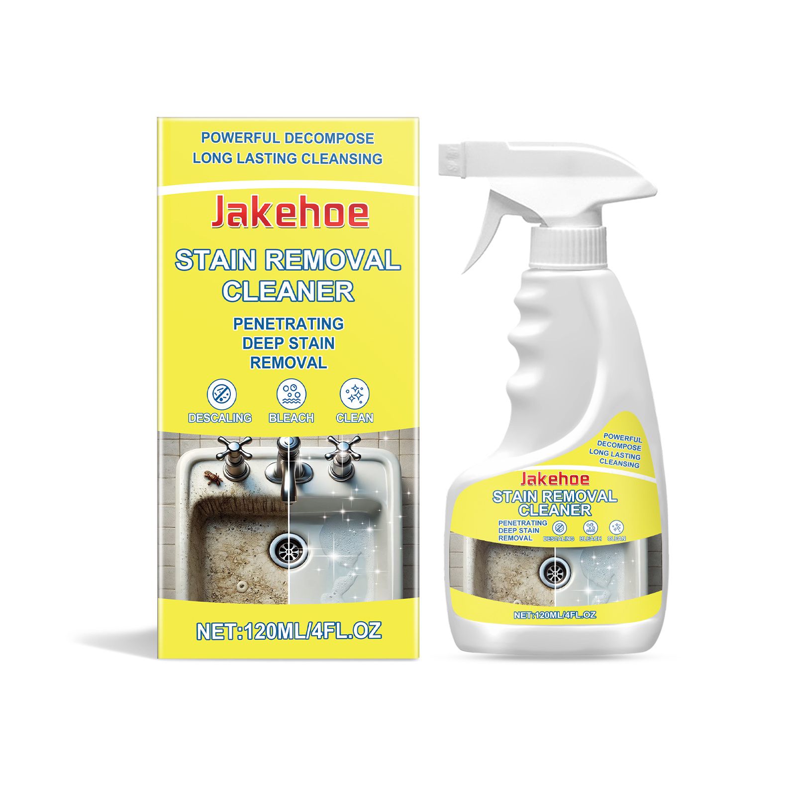 JAKEHOE Household Stain Cleaner Spray, 120 ml / 1 Bottle