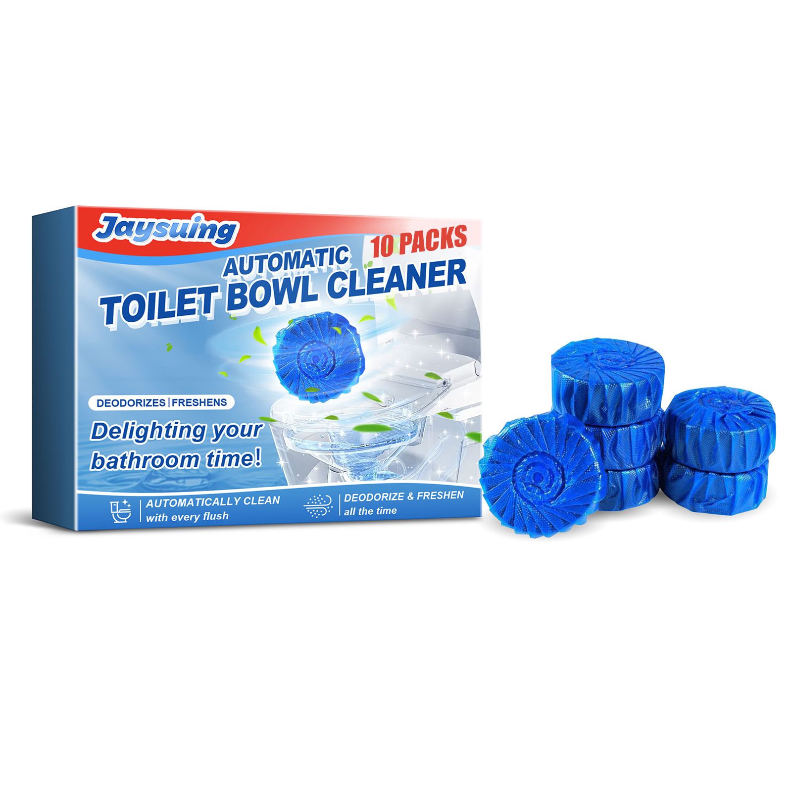 JAYSUING Automatic Toilet Tank Cleaner Blocks, 10 Count