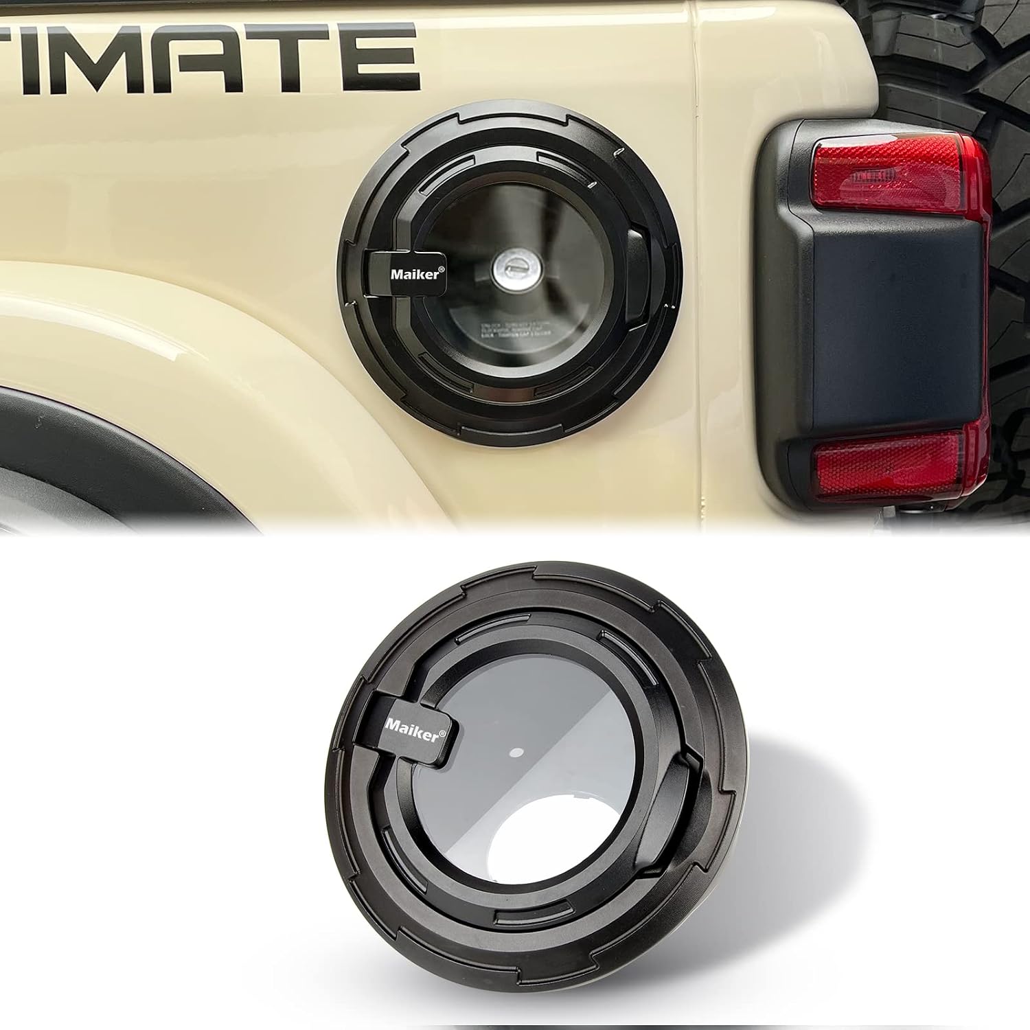 MAIKER Transparent Gas Tank Cap Cover For - Je Ep Wrangler JL 2 Door 4 Door Rubicon…