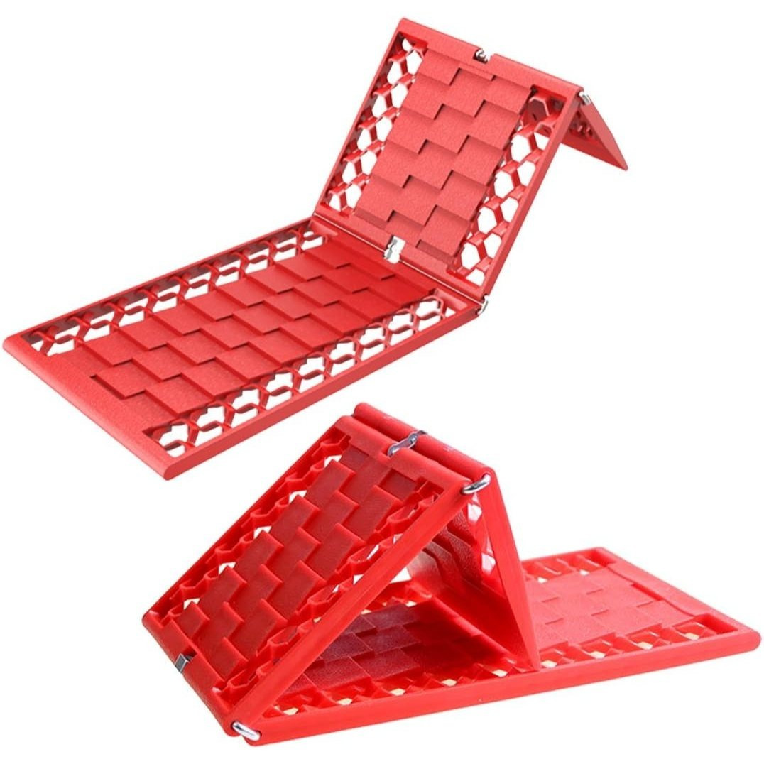 Red Snow Vehicle Folding Board–Recovery Mat For Snowmobiles, Sturdy Traction Aid For…
