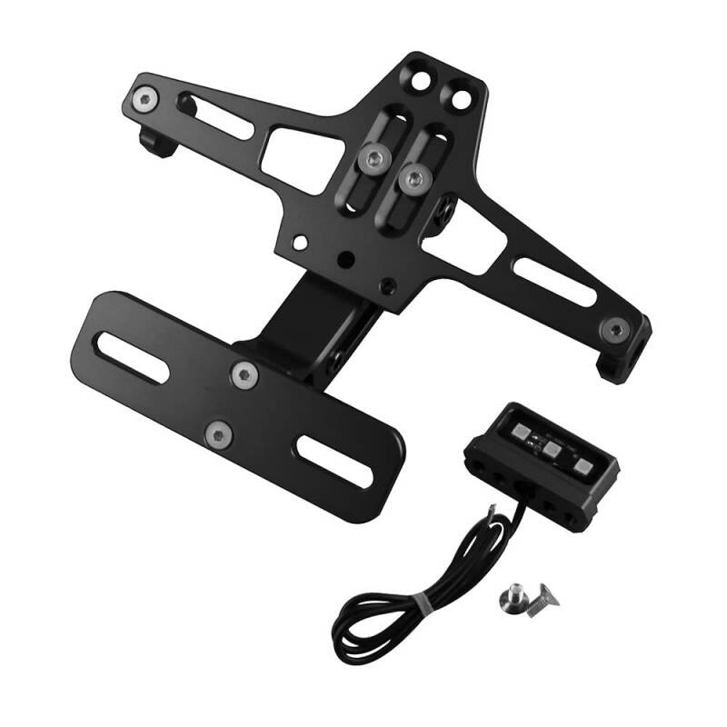 Durable Aluminium Motorcycle Number Plate Holder With Adjustable Angle, LED Light For…