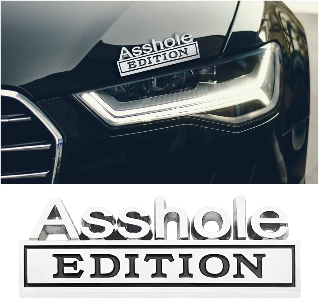 2-Pack Emblem Car Decal, 3D Metal Letter Badge For Auto Front Hood, Trunk, Fender, Strong…